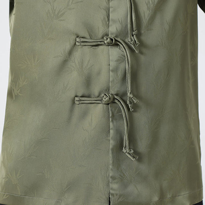 Chemise à manches longues pour homme, motif jacquard de Buddha Stones , motif grenouille chinoise, boutons