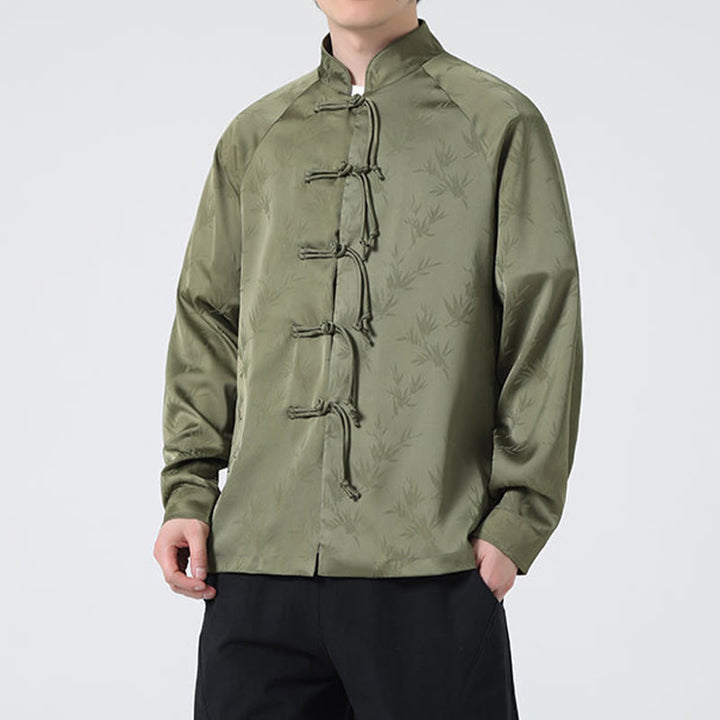 Chemise à manches longues pour homme, motif jacquard de Buddha Stones , motif grenouille chinoise, boutons
