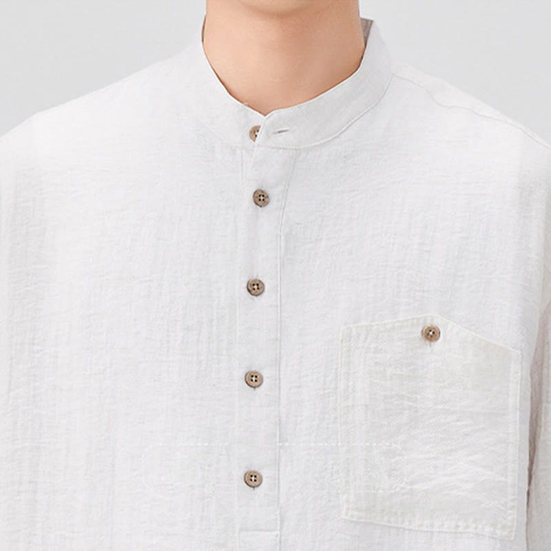 Chemise d'été à manches courtes et demi-boutons pour homme, motif Buddha Stones