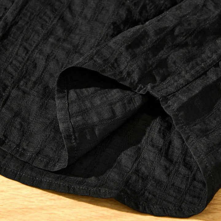 Chemise d'été en Tencel à manches courtes et boutons pour homme, couleur unie et respirante, motif Buddha Stones