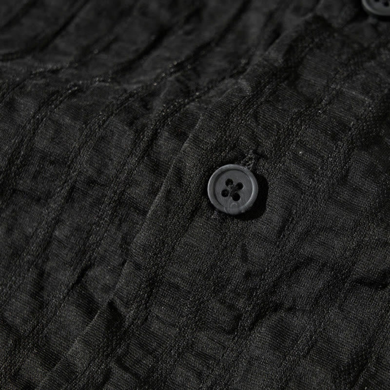 Chemise d'été en Tencel à manches courtes et boutons pour homme, couleur unie et respirante, motif Buddha Stones