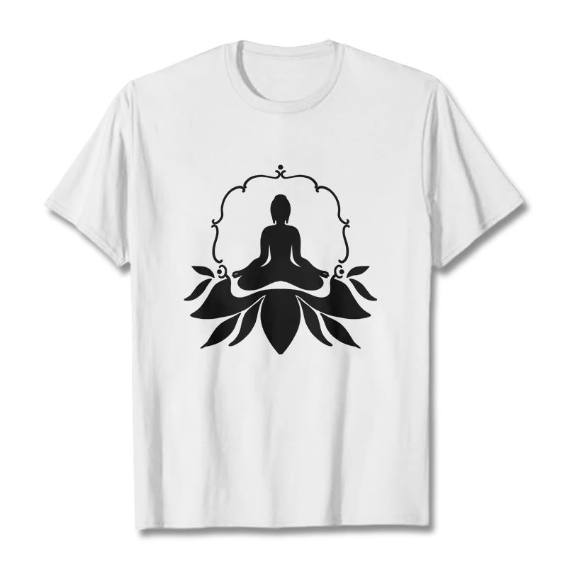 T-shirt Bouddha assis sur l'herbe Buddha Stones en méditation - Blanc - 2XL - image 6