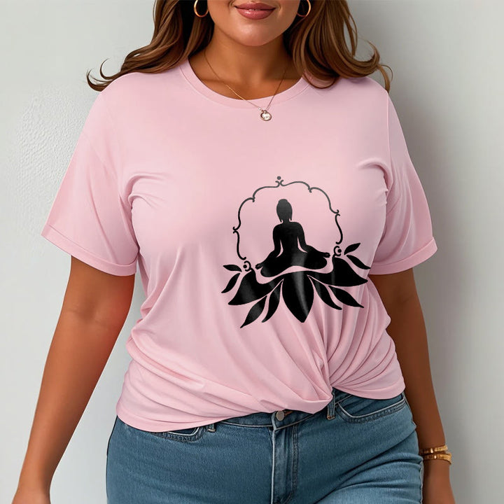 T-shirt Bouddha assis sur l'herbe Buddha Stones en méditation - image 14