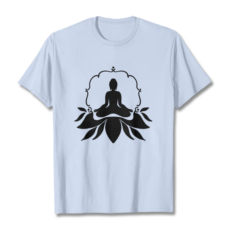 T-shirt Bouddha assis sur l'herbe Buddha Stones en méditation - Cyan clair - 2XL - image 19