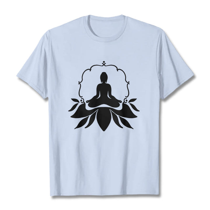 T-shirt Bouddha assis sur l'herbe Buddha Stones en méditation - Cyan clair - 2XL - image 19