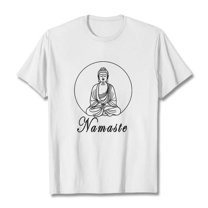 T-shirt Buddha Stones NAMASTE bouddha méditant - Blanc - 2XL - image 6
