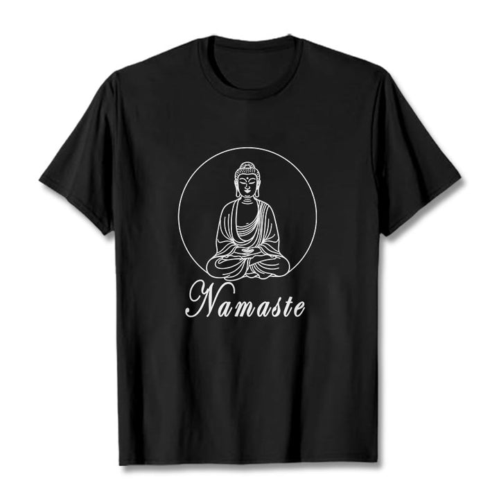T-shirt Buddha Stones NAMASTE bouddha méditant - Noir - 2XL - image 1