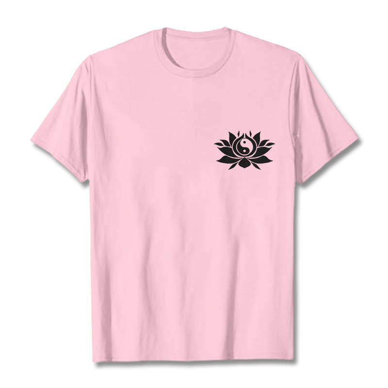 T-shirt avec motif de fleurs de lotus et de Buddha Stones - Rose clair - 2XL - image 17