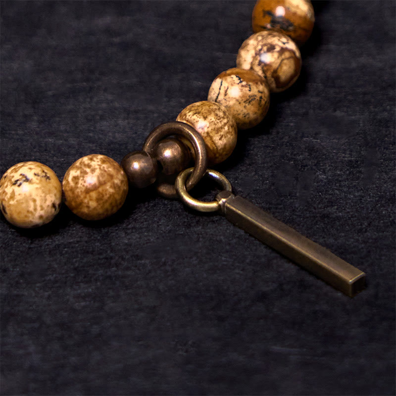 Bracelet porte-bonheur en cuivre vieilli Buddha Stones