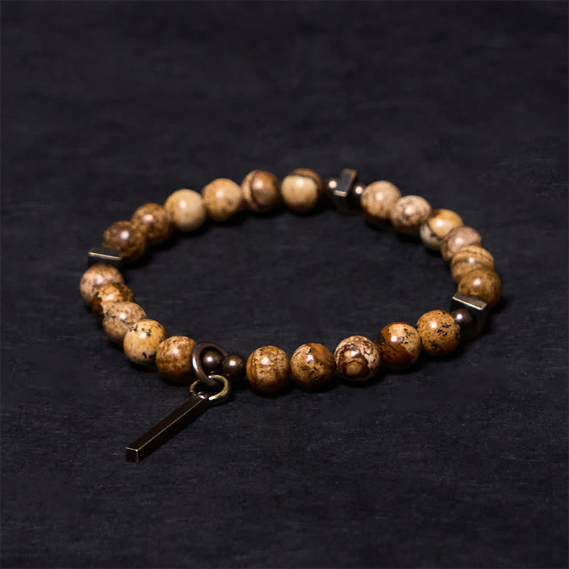 Bracelet porte-bonheur en cuivre vieilli Buddha Stones