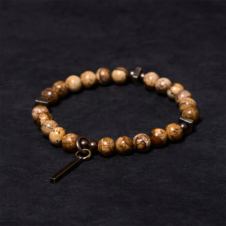 Bracelet porte-bonheur en cuivre vieilli Buddha Stones