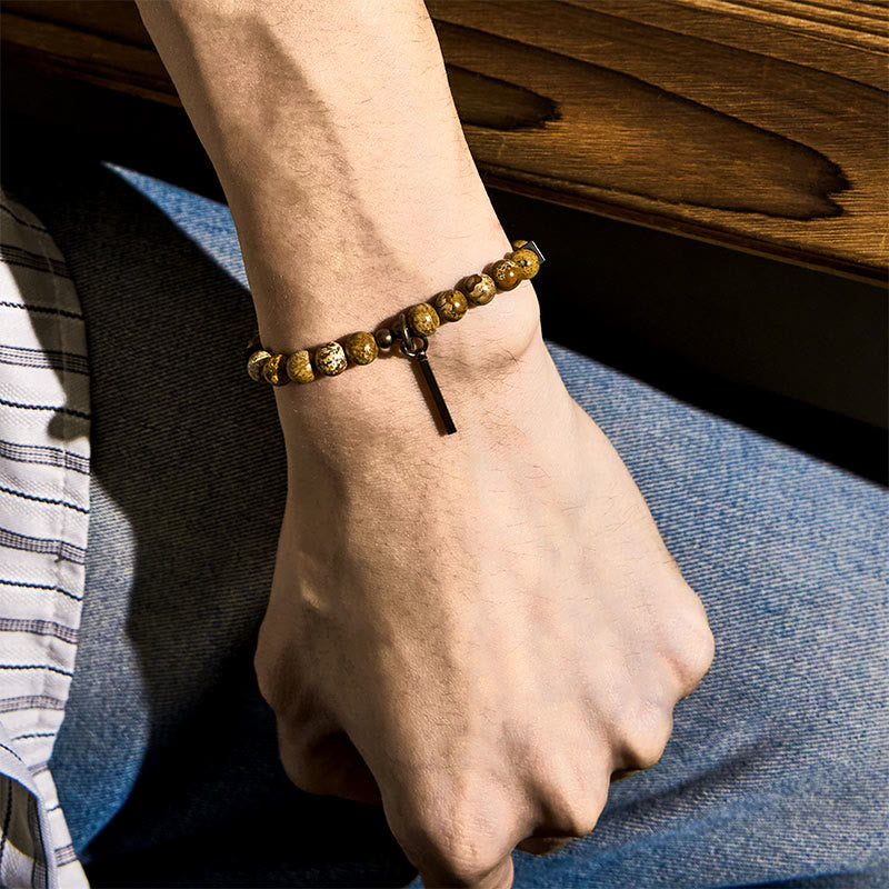 Bracelet porte-bonheur en cuivre vieilli Buddha Stones