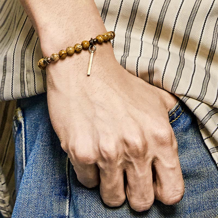 Bracelet porte-bonheur en cuivre vieilli Buddha Stones