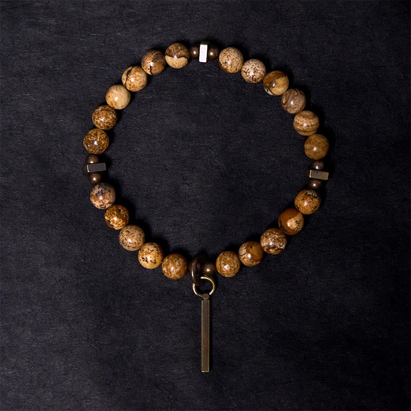 Bracelet porte-bonheur en cuivre vieilli Buddha Stones