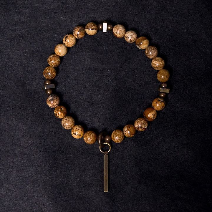 Bracelet porte-bonheur en cuivre vieilli Buddha Stones