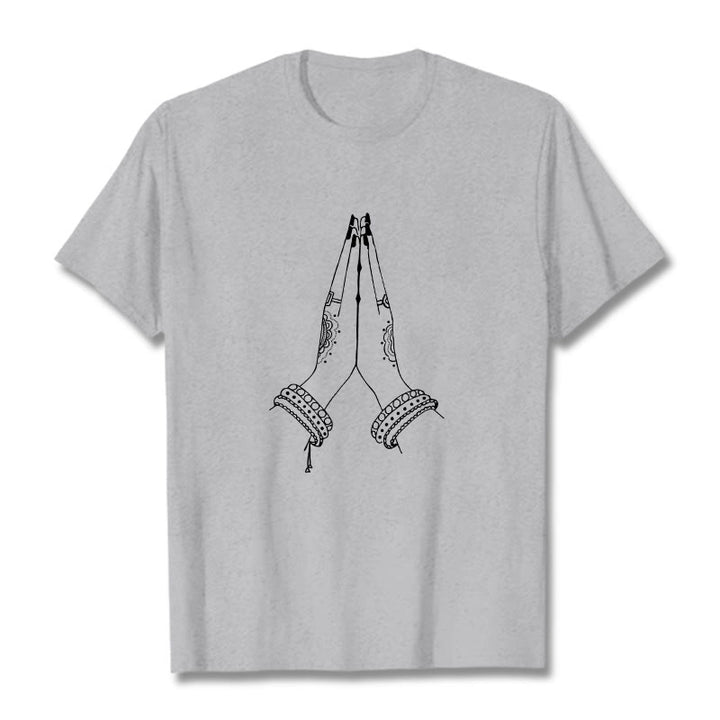 T-shirt avec motif de prière « Buddha Stones Join Hands Together » - Gris clair - 2XL - image 20