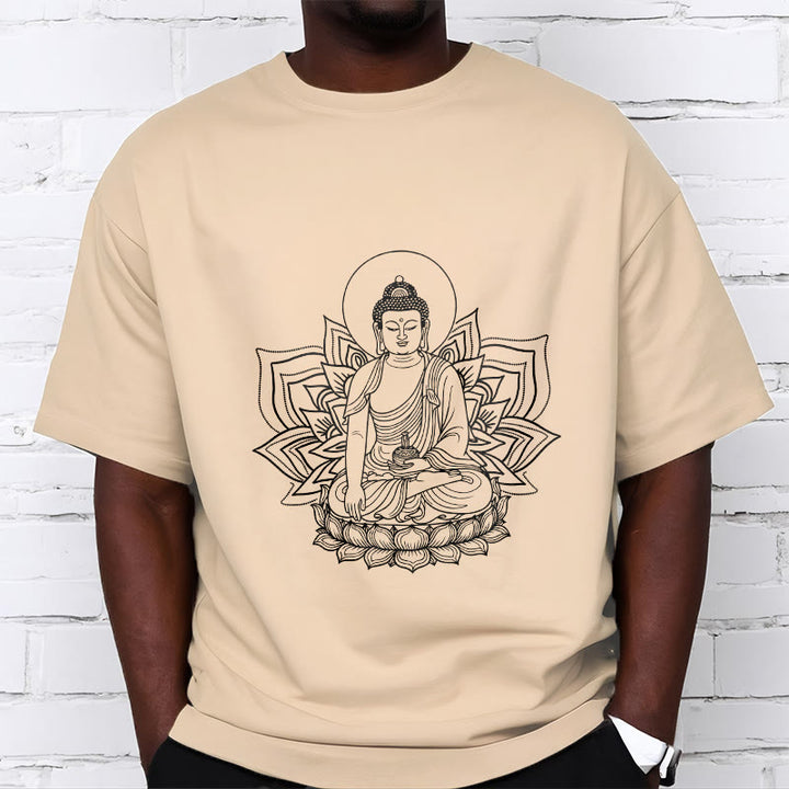 T-shirt Buddha Stones Médecine Bouddha assis sur un piédestal de lotus - image 10