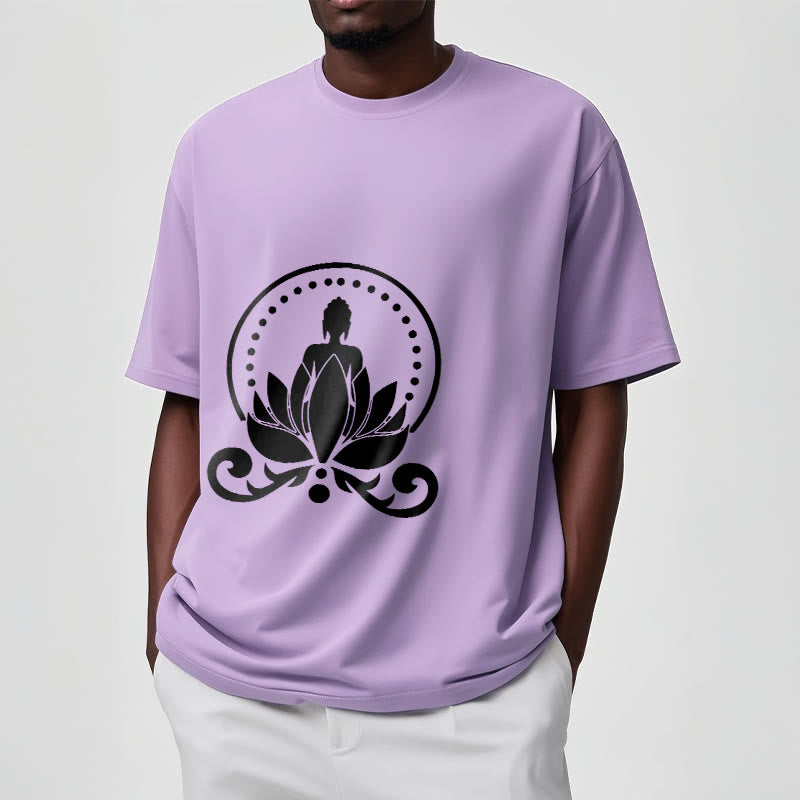 T-shirt Bouddha assis sur une fleur de lotus Buddha Stones en méditation - image 18