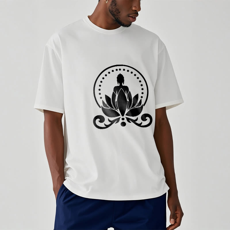 T-shirt Bouddha assis sur une fleur de lotus Buddha Stones en méditation - image 9