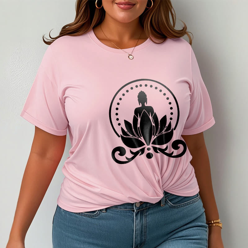 T-shirt Bouddha assis sur une fleur de lotus Buddha Stones en méditation - image 14