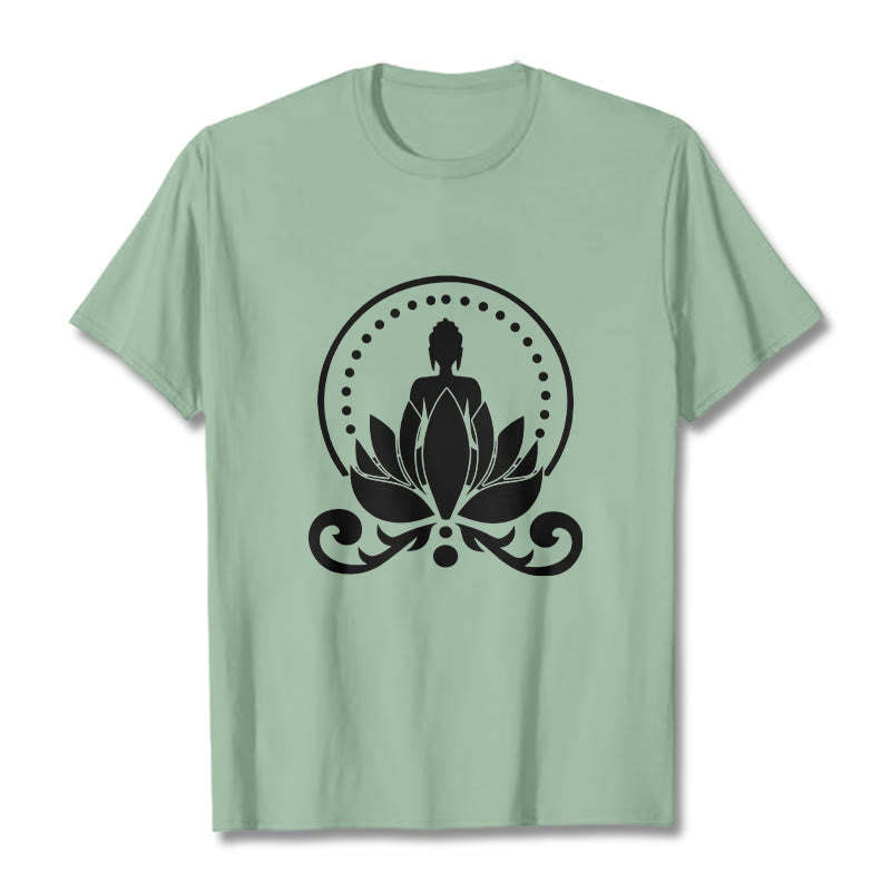 T-shirt Bouddha assis sur une fleur de lotus Buddha Stones en méditation - Vert pâle - 2XL - image 15