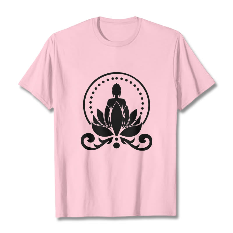 T-shirt Bouddha assis sur une fleur de lotus Buddha Stones en méditation - Rose clair - 2XL - image 13