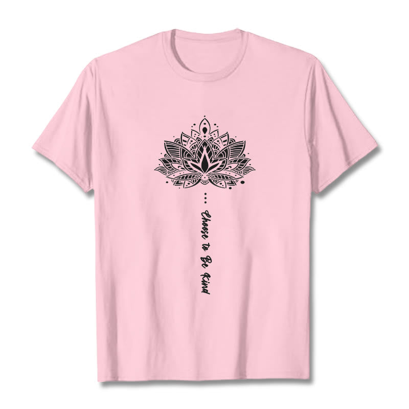 T-shirt à fleurs géométriques « Choisissez d'être gentil » Buddha Stones - Rose clair - 2XL - image 13