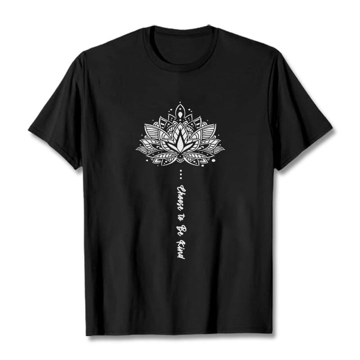 T-shirt à fleurs géométriques « Choisissez d'être gentil » Buddha Stones - Noir - 2XL - image 4