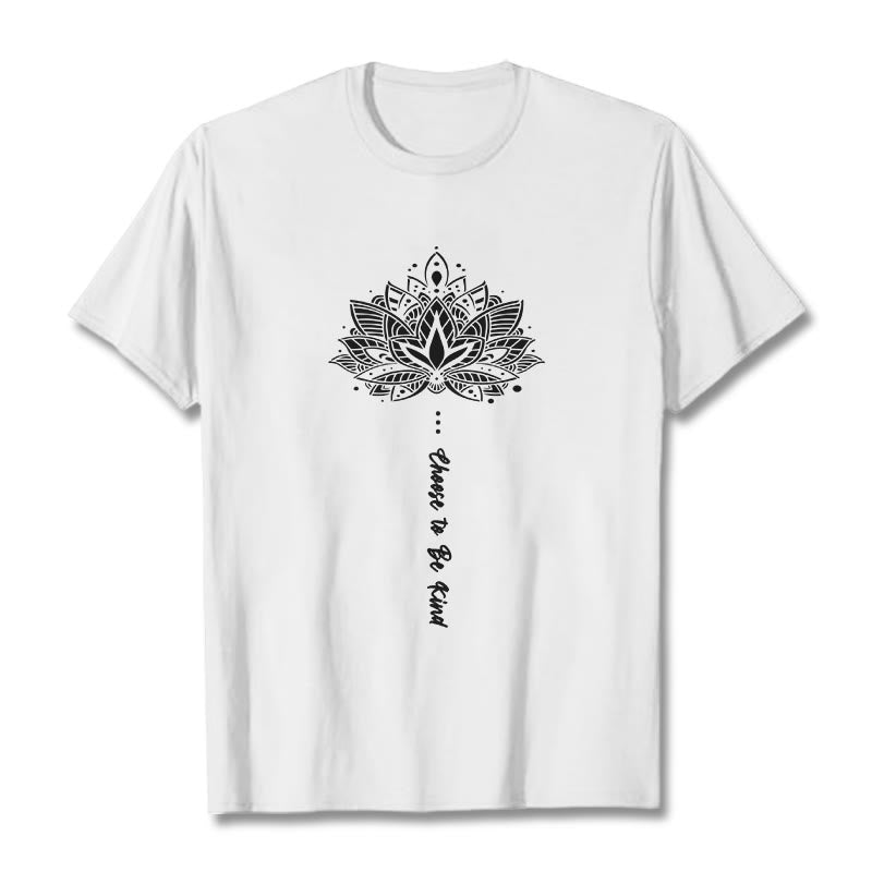 T-shirt à fleurs géométriques « Choisissez d'être gentil » Buddha Stones - Blanc - 2XL - image 8