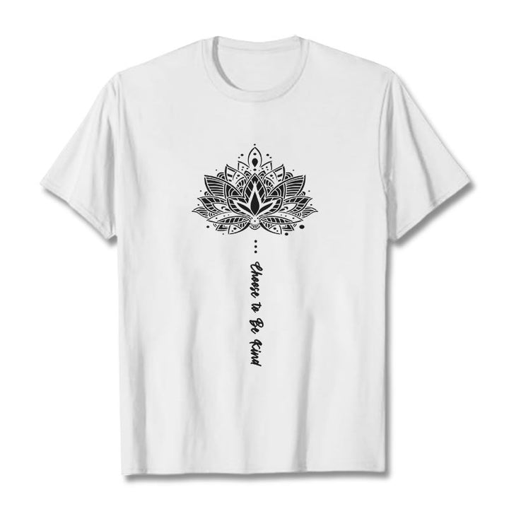 T-shirt à fleurs géométriques « Choisissez d'être gentil » Buddha Stones - Blanc - 2XL - image 8