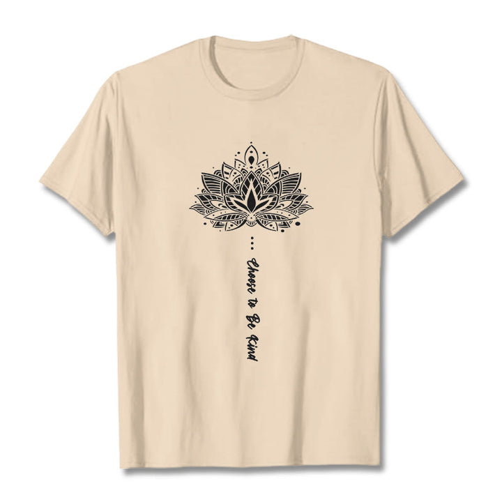 T-shirt à fleurs géométriques « Choisissez d'être gentil » Buddha Stones - Bisque - 2XL - image 11