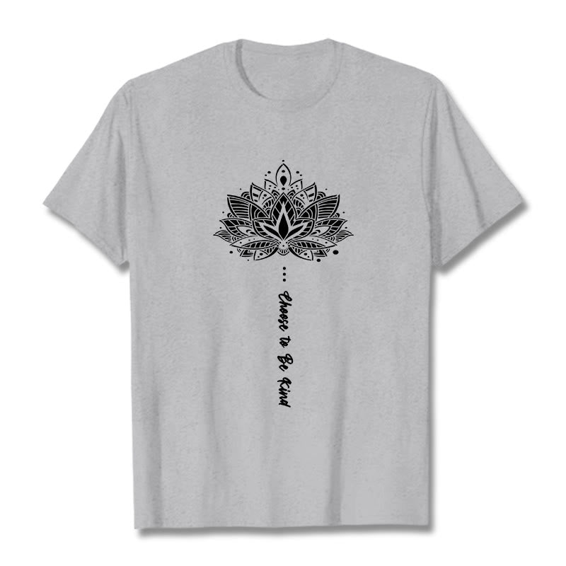 T-shirt à fleurs géométriques « Choisissez d'être gentil » Buddha Stones - Gris clair - 2XL - image 20