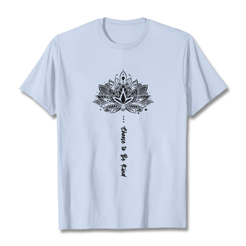 T-shirt à fleurs géométriques « Choisissez d'être gentil » Buddha Stones - Cyan clair - 2XL - image 19