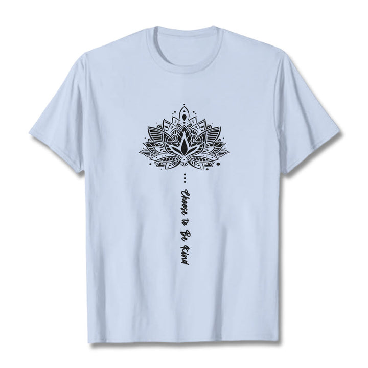 T-shirt à fleurs géométriques « Choisissez d'être gentil » Buddha Stones - Cyan clair - 2XL - image 19