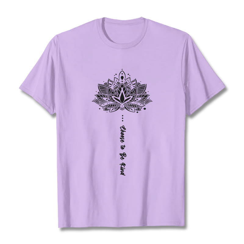 T-shirt à fleurs géométriques « Choisissez d'être gentil » Buddha Stones - Prune - 2XL - image 17