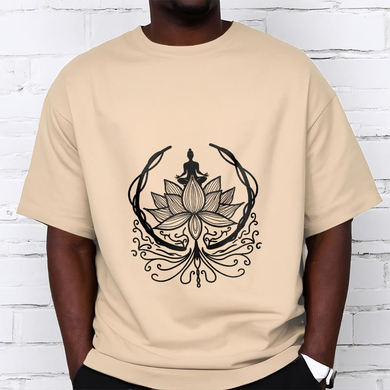 T-shirt Bouddha assis dans une fleur de lotus Buddha Stones en méditation - image 12