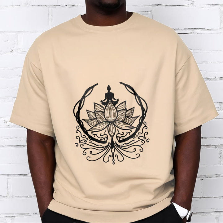 T-shirt Bouddha assis dans une fleur de lotus Buddha Stones en méditation - image 12