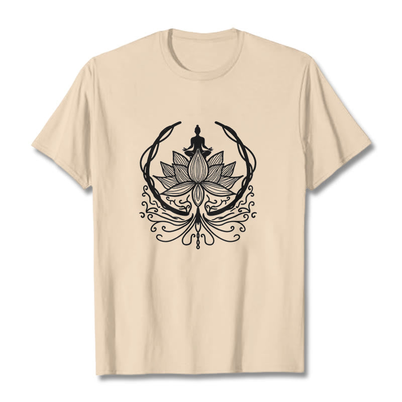 T-shirt Bouddha assis dans une fleur de lotus Buddha Stones en méditation - Bisque - 2XL - image 11