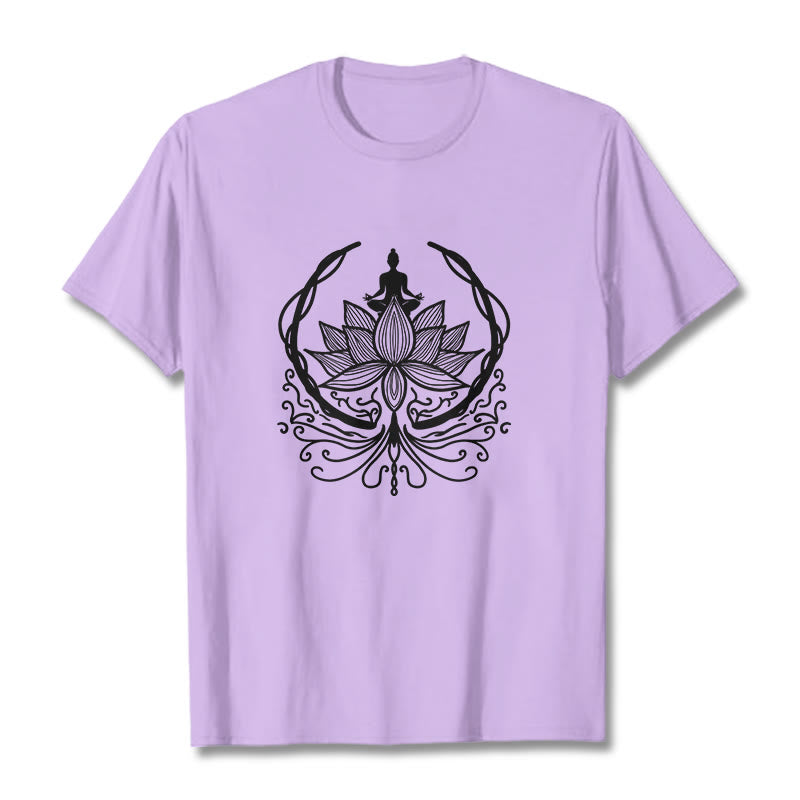 T-shirt Bouddha assis dans une fleur de lotus Buddha Stones en méditation - Prune - 2XL - image 17