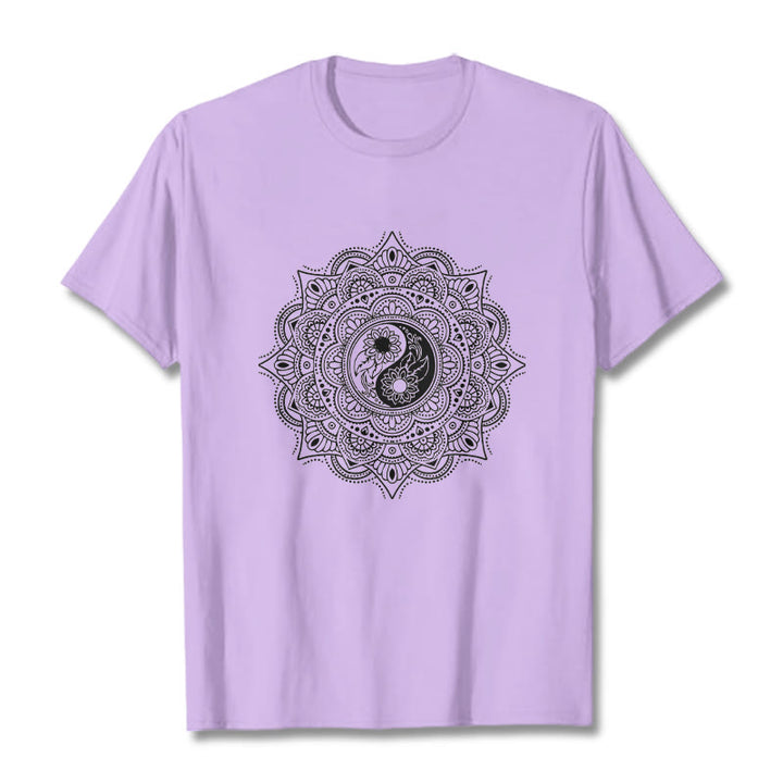 T-shirt à motif de Buddha Stones, symbole Yin-Yang - Prune - 2XL - image 17