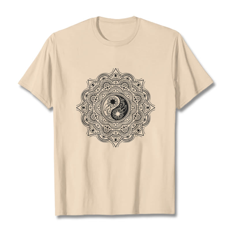 T-shirt à motif de Buddha Stones, symbole Yin-Yang - Bisque - 2XL - image 11