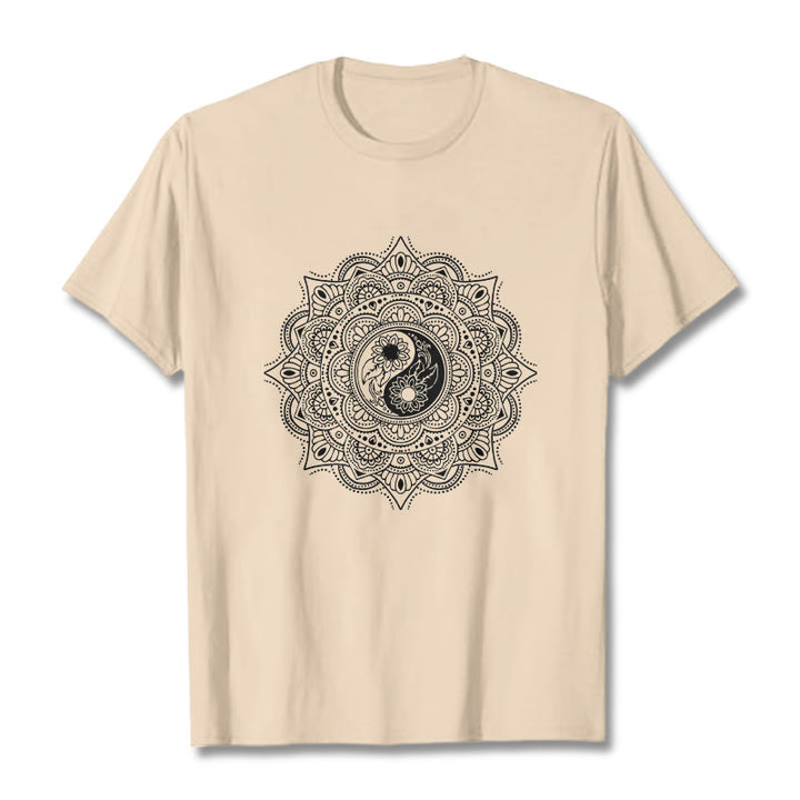 T-shirt à motif de Buddha Stones, symbole Yin-Yang - Bisque - 2XL - image 11
