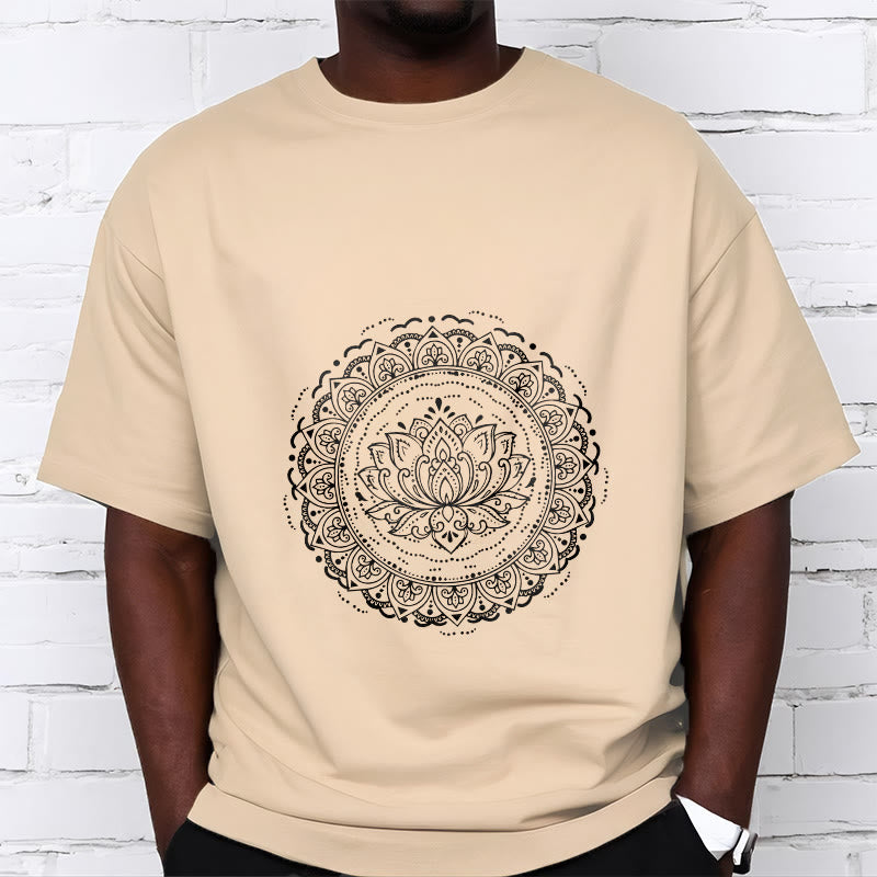 T-shirt à motif de fleurs de lotus et de mandala avec Buddha Stones - image 10
