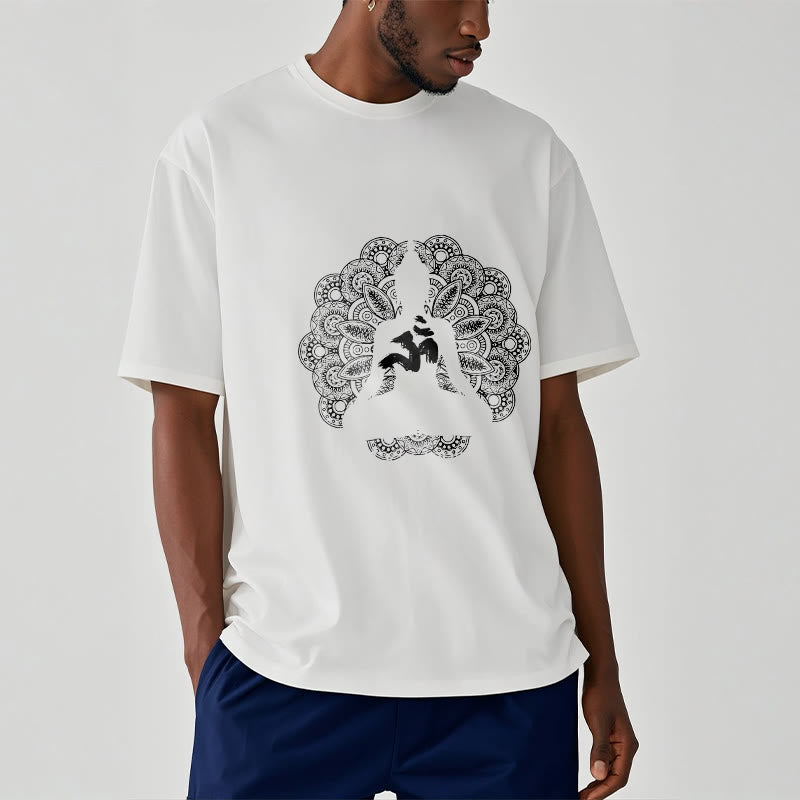 T-shirt à motif de Buddha Stones, symbole Om, mandala, couleur pure - image 7