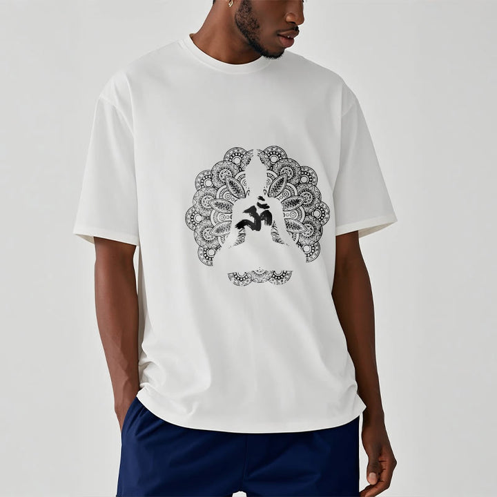 T-shirt à motif de Buddha Stones, symbole Om, mandala, couleur pure - image 7