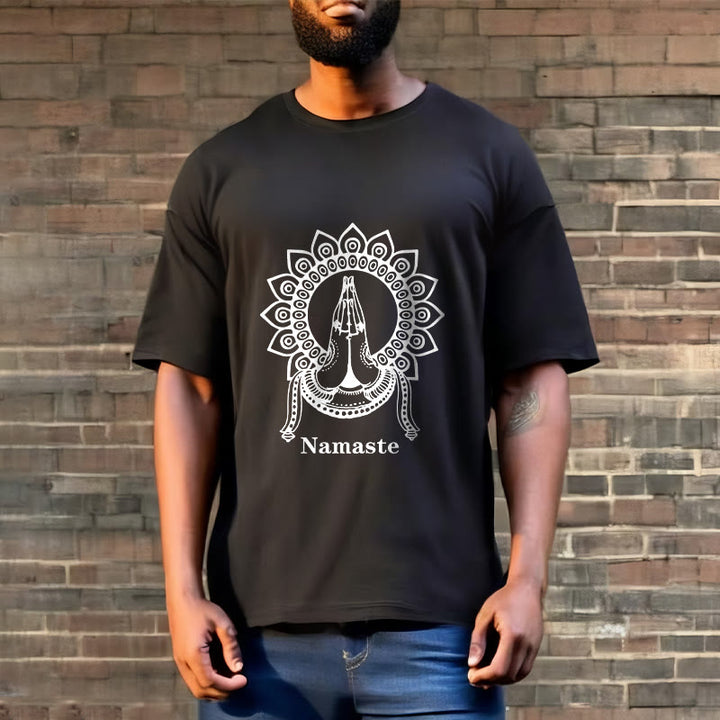 T-shirt avec Buddha Stones, Namaste, geste, motif Mandala - image 3