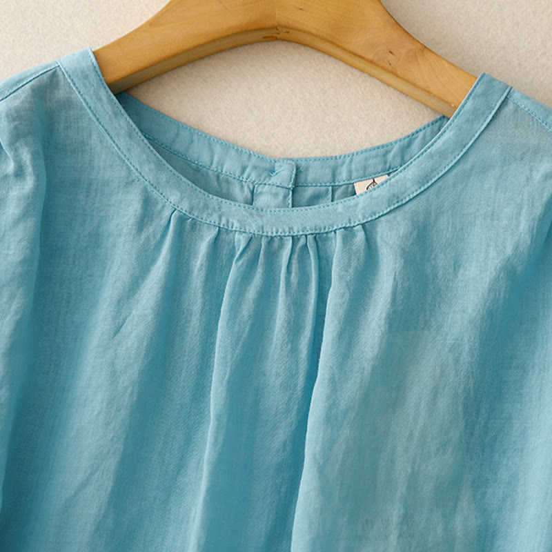 T-shirt décontracté à col ras du cou pour femme, motif Buddha Stones , en coton et polyester - image 10