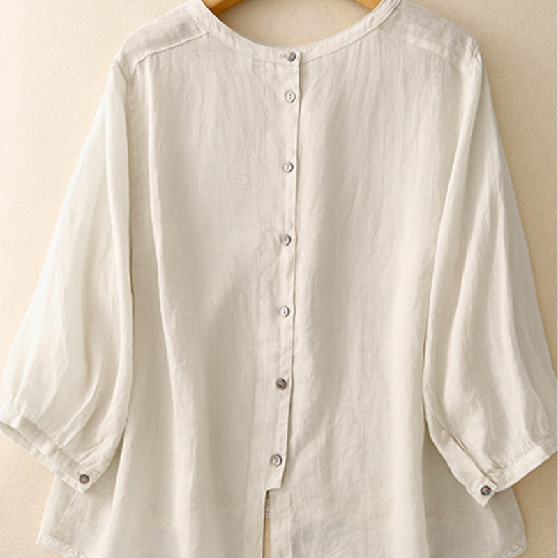 T-shirt décontracté à col ras du cou pour femme, motif Buddha Stones , en coton et polyester - image 15