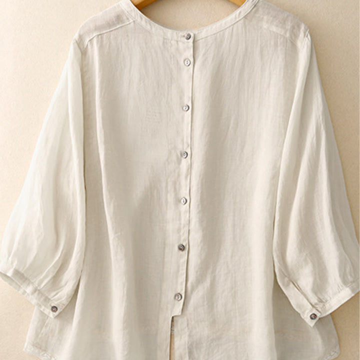 T-shirt décontracté à col ras du cou pour femme, motif Buddha Stones , en coton et polyester - image 15