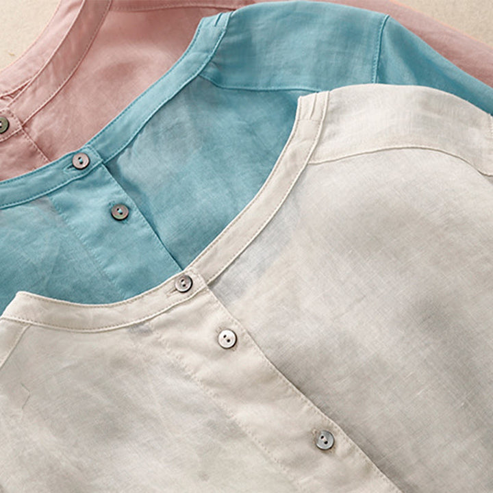 T-shirt décontracté à col ras du cou pour femme, motif Buddha Stones , en coton et polyester - image 23